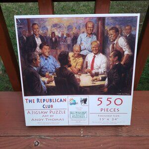 NEW The Republican Club 550 Piece Jigsaw Puzzle 15" x 24" Art By: Andy Thomas